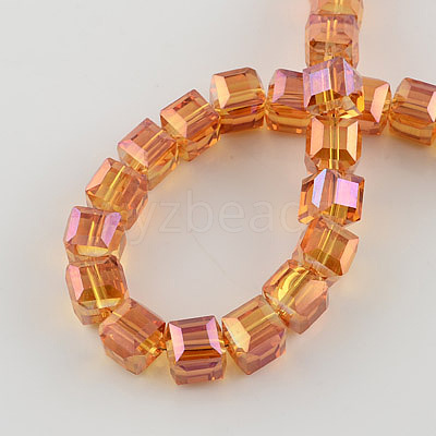 Electroplate Glass Bead Strands EGLA-R064-6mm-04-1