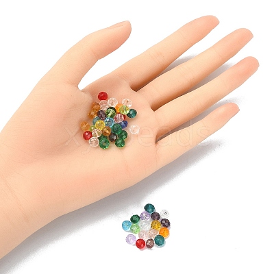 200Pcs Faceted Rondelle Transparent Glass Beads GLAA-YW0001-83-1