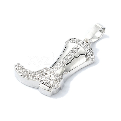 Rack Plating Brass Pave Cubic Zirconia Pendants KK-M282-41P-1