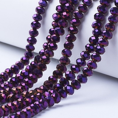 Electroplate Transparent Glass Beads Strands EGLA-A034-T3mm-UA06-1