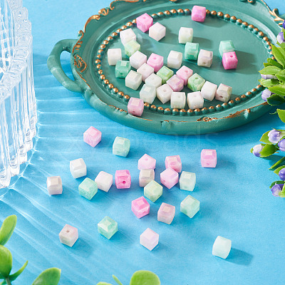 50Pcs 5 Colors Electroplate Opaque Glass Beads EGLA-TA0013-16-1