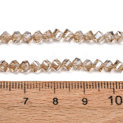 Electroplate Transparent Glass Beads Strands GL-CBA7A17-01A-10-1