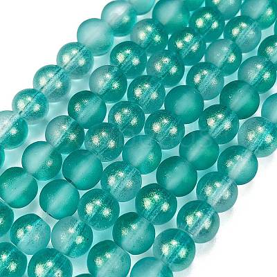 Frosted Transparent Glass Bead Strands LS-GLAA-P065-6mm-08-1