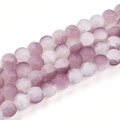 Crackle Glass Beads Strands GLAA-N009-10mm-05-1