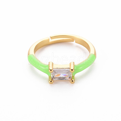 Brass Enamel Cuff Rings RJEW-T016-23-NF-1