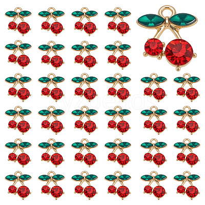 32Pcs Rack Plating Alloy Rhinestone Pendants FIND-ME0002-42-1