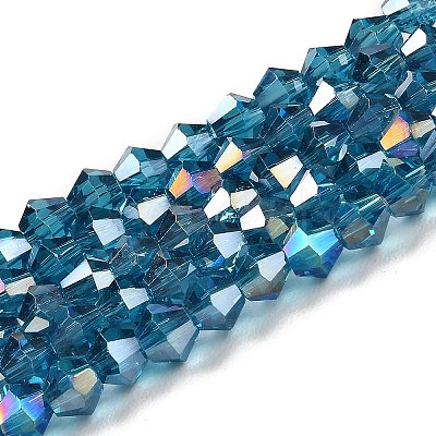 Transparent Electroplate Glass Beads Strands GLAA-F029-3mm-A01-1