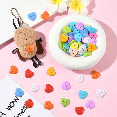1 Bag 2-Hole Resin Buttons BUTT-SP0001-19B-1