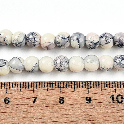 Baking Paint Glass Beads Strands DGLA-N003-6mm-C05-1
