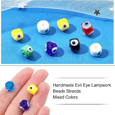 Nbead Handmade Evil Eye Lampwork Beads Strands LAMP-NB0001-49D-1