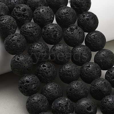 Natural Lava Rock Round Beads Strands G-M169-16mm-03-1