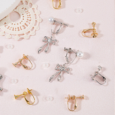 18Pcs 3 Colors Brass Clip-on Earring Findings KK-SC0006-61A-1