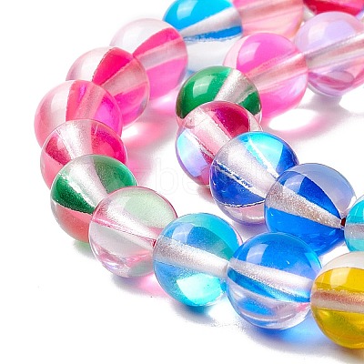 Synthetic Moonstone Beads Strands G-E573-02B-33-1