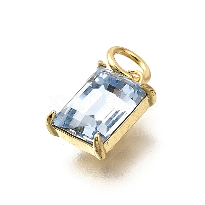 Brass Glass Charms KK-V011-36G-B-1