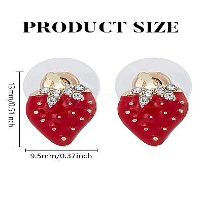 1 Pair Zinc Alloy Enamel Stud Earrings EJEW-LP0009-14-1