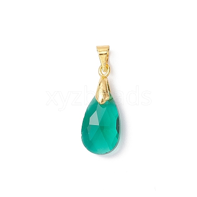 Brass Glass Pendants PALLOY-JF04501-1