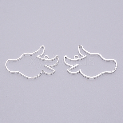 Alloy Open Back Bezel Pendants PALLOY-WH0081-48-1