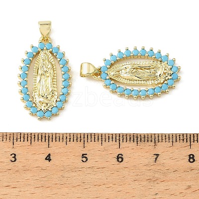 Brass Micro Pave Sky Blue Cubic Zirconia Pendants CU-CBA6938-11G-02-1