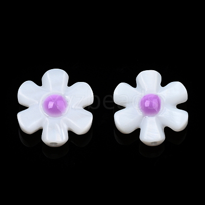 Natural Freshwater Shell Enamel Beads SHEL-N003-27B-1