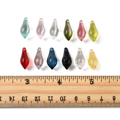 50Pcs Handmade Gold Sand Lampwork Beads LAMP-FS0001-22-1