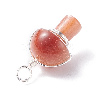 Cat Eye Pendants PALLOY-JF01278-02-1
