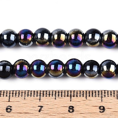 Electroplate Opaque Glass Beads Strands GLAA-T032-P6mm-AB01-1