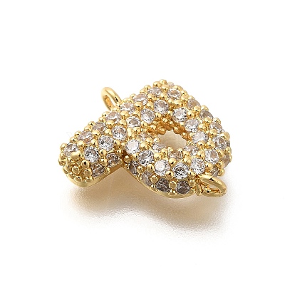 Brass Micro Pave Cubic Zirconia Letter Links KK-I717-04P-1