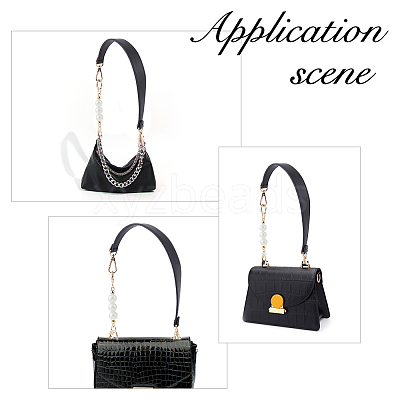 Imitation Leather Bag Straps & Plastic Imitation Pearl Beaded Extender FIND-WH0126-373A-1