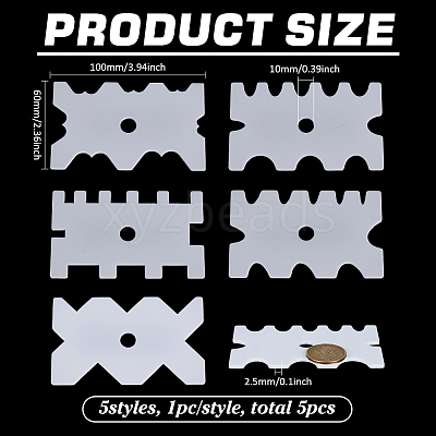 5Pcs Clay Acrylic Edge Template Set FIND-FG0004-79-1