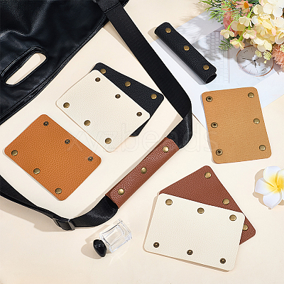 8Pcs 4 Colors PU Leather Luggage Handle Wrap Covers PURS-GL0001-07-1