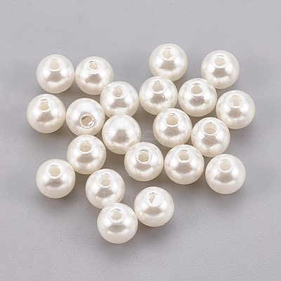 ABS Plastic Imitation Pearl Beads X-KY-G009-6mm-02-1