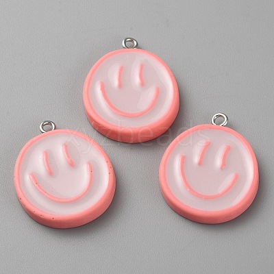 Opaque Resin Enamel Pendants LS-RESI-WH0036-20J-1
