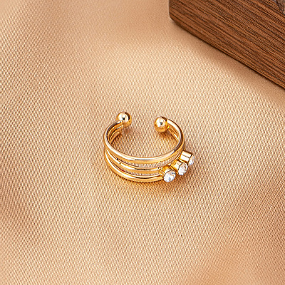 Alloy Crystal Rhinestone 3 Lines Fake Lip Rings FS-WGE11C8-01-1