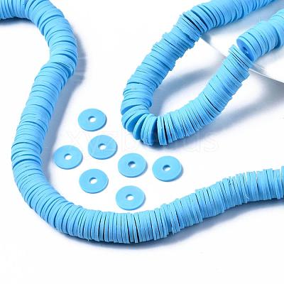 Flat Round Handmade Polymer Clay Beads CLAY-R067-12mm-36-1