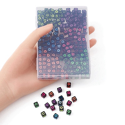 210Pcs 6 Colors Opaque White Acrylic European Beads MACR-YW0002-75B-1