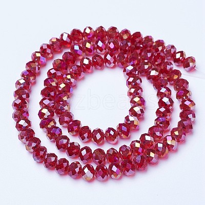 Electroplate Glass Beads Strands X-EGLA-A034-T8mm-B07-1