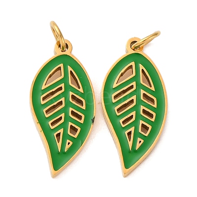 304 Stainless Steel Enamel Pendants STAS-U061-22G-1