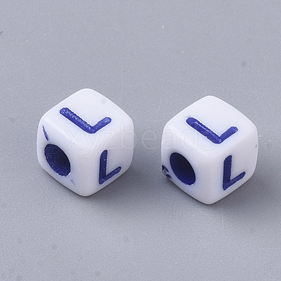 White Opaque Acrylic Beads MACR-R869-01L-1