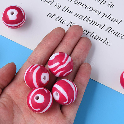 Opaque Striped Acrylic Beads MACR-S373-27C-03-1