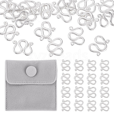 20Pcs Brass S-Hook Clasps KK-TA0008-75-1