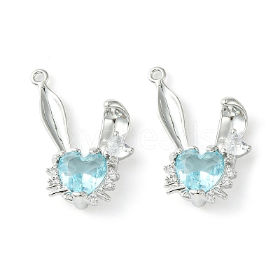 Brass Micro Pave Cubic Zirconia Pendants KK-L208-05P-06-1
