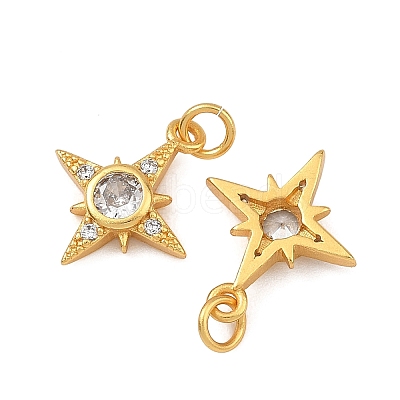 Brass Micro Pave Clear Cubic Zirconia Charms KK-F941-40B-G-1