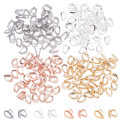 160Pcs 4 Colors 304 Stainless Steel Pendant Bails STAS-UN0022-70-1