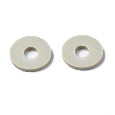 Flat Round Handmade Polymer Clay Beads CLAY-R067-10mm-02-1