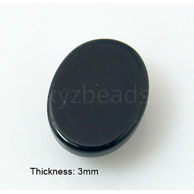 Natural Dyed & Heated Black Agate Cabochons X-G-BA8x6x3-1
