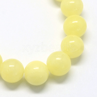 Natural Dyed Yellow Jade Gemstone Bead Strands X-G-R271-6mm-Y06-1
