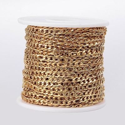 Ion Plating(IP) 304 Stainless Steel Figaro Chains CHS-H009-13G-1