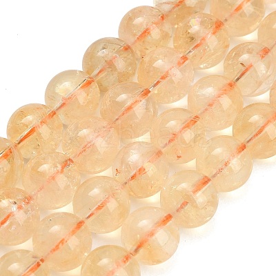 Natural Citrine Beads Strands GG-CBACB71-03-10mm-1