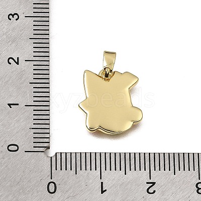 Brass with Red Enamel Charms KK-CBAA632-29G-1