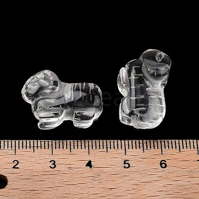 Natural Quartz Crystal Carved Half Hole Beads G-K367-02F-1